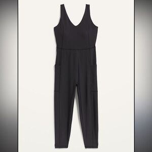 Old Navy Powersoft Black Sleeveless Jumpsuit size M